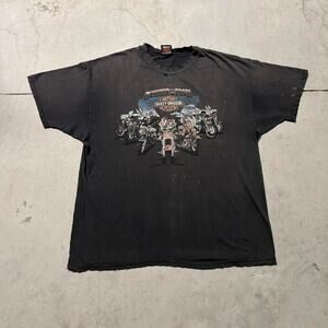 Vintage Harley Davidson Looney Tunes T-Shirt Size 2XL 2000 Running With The Pack